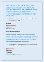 Biol 1108 Ksu Exam 2 Actual Exam &vert;&vert; Most &NewLine;Recent Exam 2026&vert;2027 Actual Complete              &NewLine;Real Exam Questions And Correct Answers &NewLine;&lpar;Verified Answers&rpar; Already Graded A&plus; &vert; &NewLine;Guaranteed Success&excl;&excl; Newest Exam &vert; Just &NewLine;Released&excl;&excl;