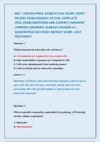 Biol 1108 Ksu Final Exam Actual Exam &vert;&vert; Most &NewLine;Recent Exam 2026&vert;2027 Actual Complete              &NewLine;Real Exam Questions And Correct Answers &NewLine;&lpar;Verified Answers&rpar; Already Graded A&plus; &vert; &NewLine;Guaranteed Success&excl;&excl; Newest Exam &vert; Just &NewLine;Released&excl;&excl;