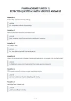 Pharmacology &lpar;Week 1&rpar;&NewLine;Expected Questions With Verified Answers