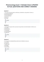 Pharmacology Exam 1&colon; Multiple Choice UPDATED&NewLine;ACTUAL QUESTIONS AND CORRECT ANSWERS