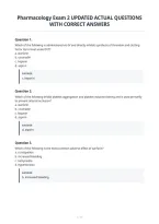 Pharmacology Exam 2 Updated Actual Questions&NewLine;With Correct Answers