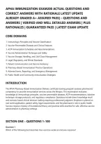 Apha Immunization Exam200 Actual Questions And&NewLine;Correct Answers With Rationale Latest Update&NewLine;Already Graded A&plus; Assured Pass&rsqb; &ndash; Questions And&NewLine;Answers &vert; Verified And Well Detailed Answers &vert; Plus&NewLine;Rationales &vert; Guaranteed Pass &vert; Latest Exam Update