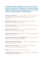 Certified Occupancy Specialist &lpar;Cos&rpar; Exam And Practice&NewLine;Exam Newest 2026&sol; 2027 Test Bank &sol; Cos Exam Prep With&NewLine;Complete 300 Real Exam Questions And Correct Verified&NewLine;Answers&sol; Already Graded A&plus; &lpar;Most Recent&excl;&excl;&rpar;