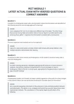 Pect Module 1&NewLine;Latest Actual Exam With Verified Questions &&NewLine;Correct Answers&NewLine;