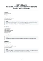 Pect Module 2&NewLine;Frequently Tested Actual Exam Questions&NewLine;With Correct Answers