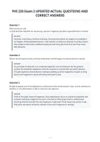 Phi 220 Exam 2 Updated Actual Questions And&NewLine;Correct Answers