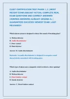 Cleet Certification Test Phase 1&comma; 2 &vert;&vert; Most &NewLine;Recent Exam 2026&vert;2027 Actual Complete Real &NewLine;Exam Questions And Correct Answers &NewLine;&lpar;Verified Answers&rpar; Already Graded A&plus; &vert; &NewLine;Guaranteed Success&excl;&excl; Newest Exam &vert; Just &NewLine;Released&excl;&excl; 
