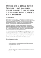Psyc 310 Quiz 2&colon; Problem Solving&NewLine;&lbrack;Question 1&ndash;200&rsqb; And Answers&NewLine;Updated 2026&sol;2027 &vert; 100&percnt; Verified&NewLine;&vert; Detailed Rationales &ndash; Practice&NewLine;For A&plus; Performance