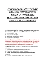 Ccim 101 Exam Latest Update &NewLine;2026&vert;2027&vert;A Comprehensive &NewLine;Review Of 100 Practice &NewLine;Questions With Answers And &NewLine;Rationales &vert;Assured Pass