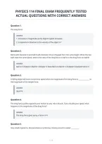 Physics 114 Final Exam Frequently Tested&NewLine;Actual Questions With Correct Answers
