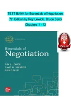 Essentials of Negotiation &ndash; 7th Edition by Lewicki&comma; Barry & Saunders &vert; Test Bank Chapters 1&ndash;12&NewLine;&NewLine;