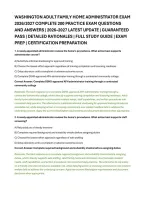 Washington Adult Family Home Administrator Exam &NewLine;2026&sol;2027 Complete 200 Practice Exam Questions &NewLine;And Answers &vert; 2026&ndash;2027 Latest Update &vert; Guaranteed &NewLine;Pass &vert; Detailed Rationales &vert; Full Study Guide &vert; Exam &NewLine;Prep &vert; Certification Preparation