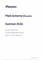 Edexcel A Level Further Mathematics Paper 3C Further Mechanics 1 Mark Scheme 2026