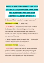Iahss Supervisor Final Exam 2026 &NewLine;&lpar;Actual Exam&rpar; Complete Exam With &NewLine;All Questions And Correct &NewLine;Answers &sol;Already Graded A&plus;&vert;