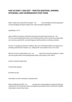 Nur 322 Exam 1 2026&sol;2027 &ndash; Practice Questions&comma; Answers&comma; Rationales&comma; And Comprehensive Study Guide