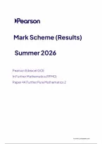 Edexcel A Level Further Mathematics Paper 4A Further Pure Mathematics 2 Mark Scheme 2026