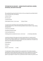 Test Bank Nur 322 2026&sol;2027 &ndash; Nursing Practice Questions&comma; Answers&comma; Rationales&comma; And Exam Study Guide