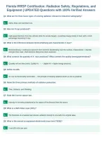 Florida IRRSP Certification&colon; Radiation Safety&comma; Regulations&comma; and&NewLine;Equipment &vert; UPDATED Questions with 100&percnt; Verified Answers