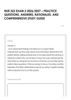 Nur 322 Exam 2 2026&sol;2027 &ndash; Practice Questions&comma; Answers&comma; Rationales&comma; And Comprehensive Study Guide