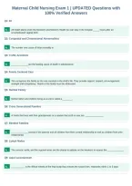 Maternal Child Nursing Exam 1 &vert; UPDATED Questions with&NewLine;100&percnt; Verified Answers&NewLine;