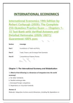 International Economics 19th Edition by &NewLine;Robert Carbaugh &lpar;2026&rpar;&colon; The Complete &NewLine;250-Question Practice Exam &mdash; Chapters 1&NewLine;15 Test Bank with Verified Answers and &NewLine;Detailed Rationales &lpar;2026&sol; 2027&rpar;&vert; &NewLine;Guaranteed 100&percnt; pass 
