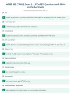 MGMT 311 &lpar;TAMU&rpar; Exam 1 &vert; UPDATED Questions with 100&percnt;&NewLine;Verified Answers