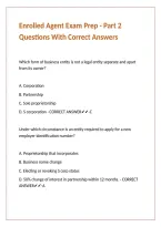 Enrolled Agent Exam Prep - Part 2 Questions With Correct Answers 