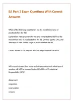 EA Part 3 Exam Questions With Correct Answers