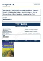 Test Bank Introductory Statistics Exploring the World Through Data 3rd Edition By Robert Gould&comma; Rebecca Wong&comma; Colleen Ryan &vert; Test Bank Verified A&plus; Grade 9780135188927