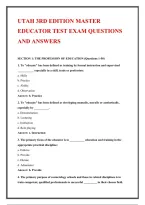 Utah 3rd Edition Master Educator Certification Exam &ndash; Comprehensive Practice Test and Study Guide&NewLine;&NewLine;