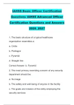 IAHSS Basic Officer Certification  Questions and answer 2026