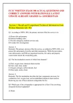 Fctc Written Exam 300 Actual Questions And &NewLine;Correct Answers With Rationale Latest &NewLine;Update Already Graded A&plus; Assured Pass