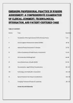 Emerging Professional Practice In Nursing &NewLine;Assessment&colon; A Comprehensive Examination &NewLine;Of Clinical Judgment&comma; Technological &NewLine;Integration&comma; And Patient-Centered Care 