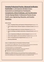 Emerging Professional Practice&colon; Advanced Certification &NewLine;Examination  A 150-Question Multiple-Choice &NewLine;Assessment on Contemporary Frameworks&comma; &NewLine;Competencies&comma; Ethical Challenges&comma; and Transformative &NewLine;Trends Shaping Modern Professional Practice Across &NewLine;Hea