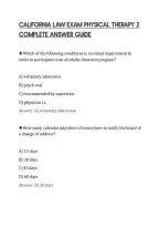 California Law Exam Physical Therapy 2&NewLine;Complete Answer Guide