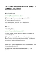 California Law Exam Physical Therapy 2&NewLine;Complete Solutions