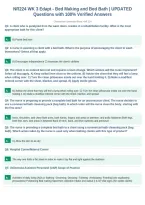 NR224 WK 3 Edapt - Bed Making and Bed Bath &vert; UPDATED&NewLine;Questions with 100&percnt; Verified Answers