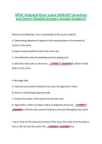 NFHS Volleyball Exam Latest 2026&sol;2027 Questions &NewLine;and Correct Detailed Answers Already Graded A&plus; 