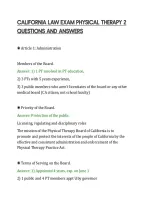 California Law Exam Physical Therapy 2&NewLine;Questions And Answers