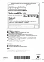 Edexcel A Level Gujarati Paper 1&colon; Translation into English&comma; Reading comprehension 2026