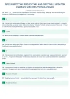 NR224 INFECTION PREVENTION AND CONTROL &vert; UPDATED&NewLine;Questions with 100&percnt; Verified Answers&NewLine;