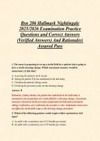 Bsn 206 Hallmark Nightingale &NewLine;2025&sol;2026 Examination Practice &NewLine;Questions and Correct Answers &NewLine;&lpar;Verified Answers&rpar; And Rationales&vert; &NewLine;Assured Pass&NewLine;