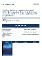Test Bank Management Accounting 9th Update Edition By Kim Langfield-Smith&comma; David Smith&comma; Paul Andon&comma; Ronald Hilton&comma; Helen Thorne &vert; Test Bank Verified A&plus; Grade 9781743767603