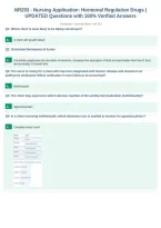NR293 - Nursing Application&colon; Hormonal Regulation Drugs &vert;&NewLine;UPDATED Questions with 100&percnt; Verified Answers