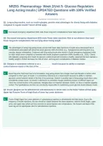 NR293- Pharmacology- Week 2&sol;Unit 5- Glucose Regulation&colon;&NewLine;Long Acting Insulin &vert; UPDATED Questions with 100&percnt; Verified&NewLine;Answers