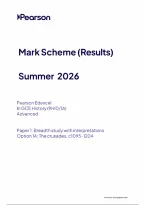 Edexcel A Level History Paper 1&colon; Breadth study with interpretations Option 1A&colon; The crusades&comma; c1095-1204 Mark Scheme 2026