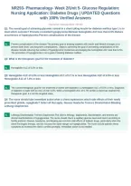 NR293- Pharmacology- Week 2&sol;Unit 5- Glucose Regulation&colon;&NewLine;Nursing Application&colon; Diabetes Drugs &vert; UPDATED Questions&NewLine;with 100&percnt; Verified Answers