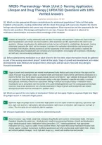 NR293- Pharmacology- Week 1&sol;Unit 2- Nursing Application&colon;&NewLine;Lifespan and Drug Therapy &vert; UPDATED Questions with 100&percnt;&NewLine;Verified Answers