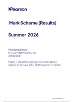 Edexcel A Level History Paper 1&colon; Breadth study with interpretations Option 1E&colon; Russia&comma; 1917-91&colon; from Lenin to Yeltsin Mark Scheme 2026