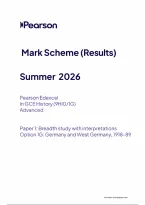 Edexcel A Level History Paper 1&colon; Breadth study with interpretations Option 1G&colon; Germany and West Germany&comma; 1918-89 Mark Scheme 2026